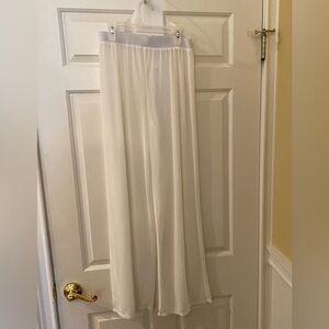 White Mesh Swim Coverup Pants S